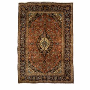 Kashan Rug with Red and Blue Colour