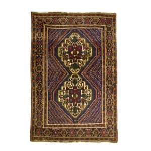 Persian Afshar rug with two medallion. Soft colour with boteh motifs allover .
