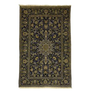 Persian Kashan Rug with blue central and blue colour border