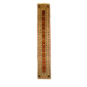 Turkish Konya Runner with animal narrow runner with fine wool.