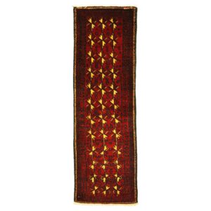 Persian Turkoman runner , narrow and long with red and yellow colour wool.