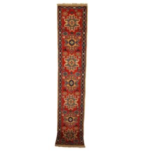 Turkish Shriven Runner with Several Medallion Red and Blue
