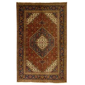 Persian Tabriz rug with fish design.