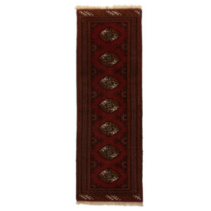 Turkoman short runner with Gul motif. wool on wool runner