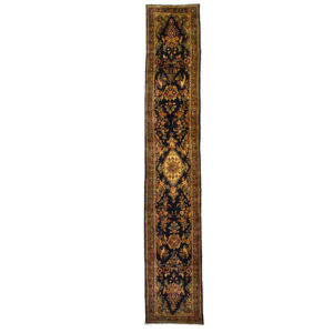 Persan Hamadan runner with bird design and very long and fine wool