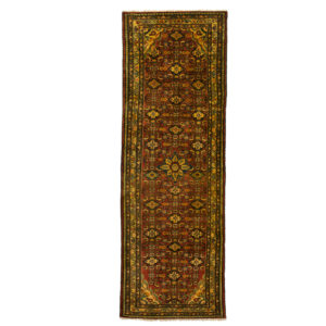 Persian Hamdan runner with medallion and small fish design allover