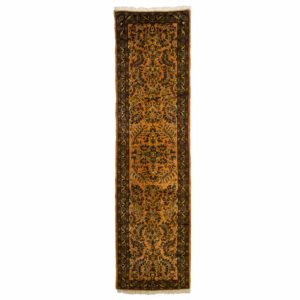 Persian mehraban Runner with gold and brown colour floral design runner