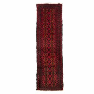 Persian Bluch Narrow Red Runner with Small Motif
