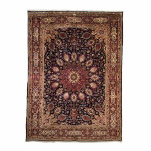 Persian Meshad carpet with Dark background Navy