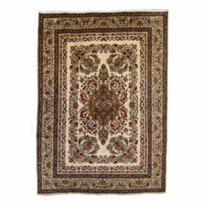Persian Tabriz cream background and signed