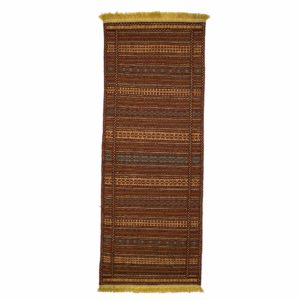 Persian Turkoman Kilim Runner with wool on wool .