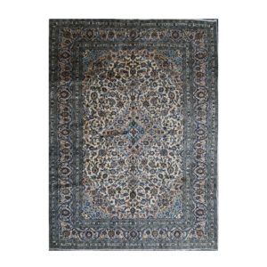 Persian Kashan Carpet with White and Blue Colour very nice colours