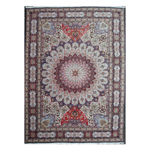 Persian Tabriz Rug with Gombad design, Wool and silk highlights.