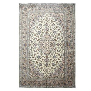 Persian Cream Kashan Rug with Floral Medallion centre
