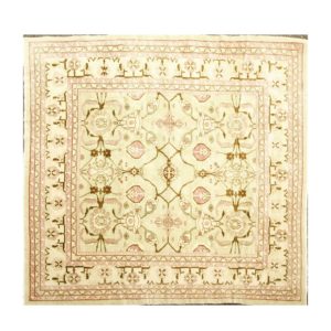 Turkish Square Ushak carpet with vegetable dye.